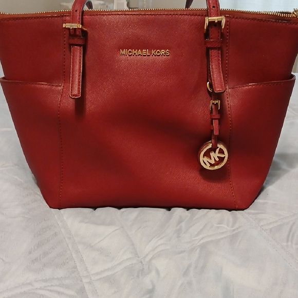 Michael Kors Cherry Red Tote - Picture 1 of 6